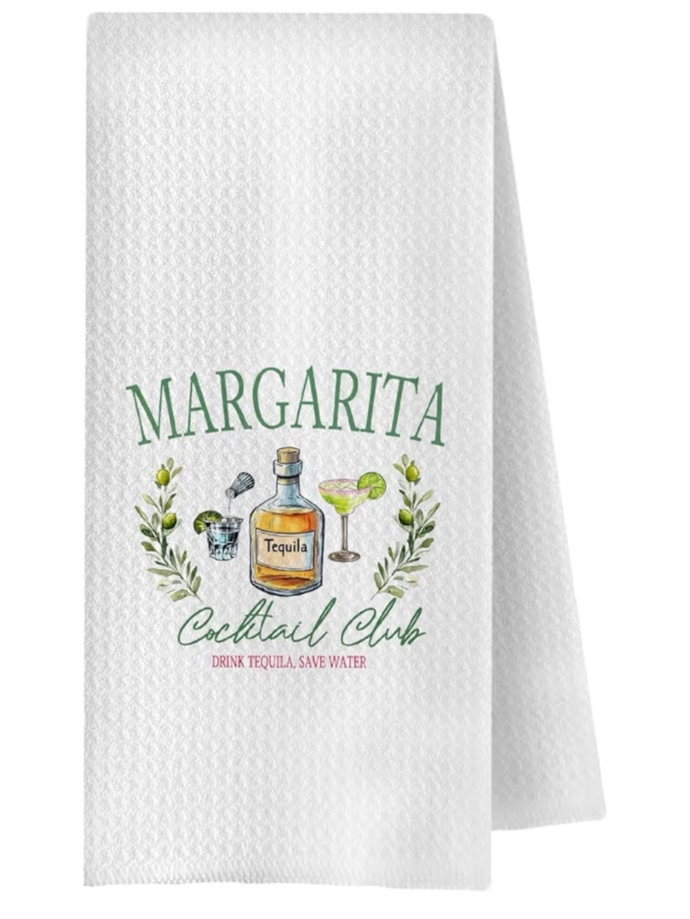 Margarita Cocktail Club Towel - Gift Towel - Cocktail Bar Towel - White